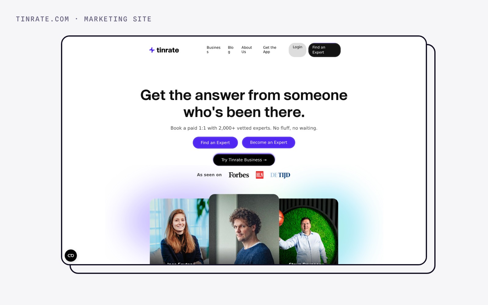 Tinrate website — Website