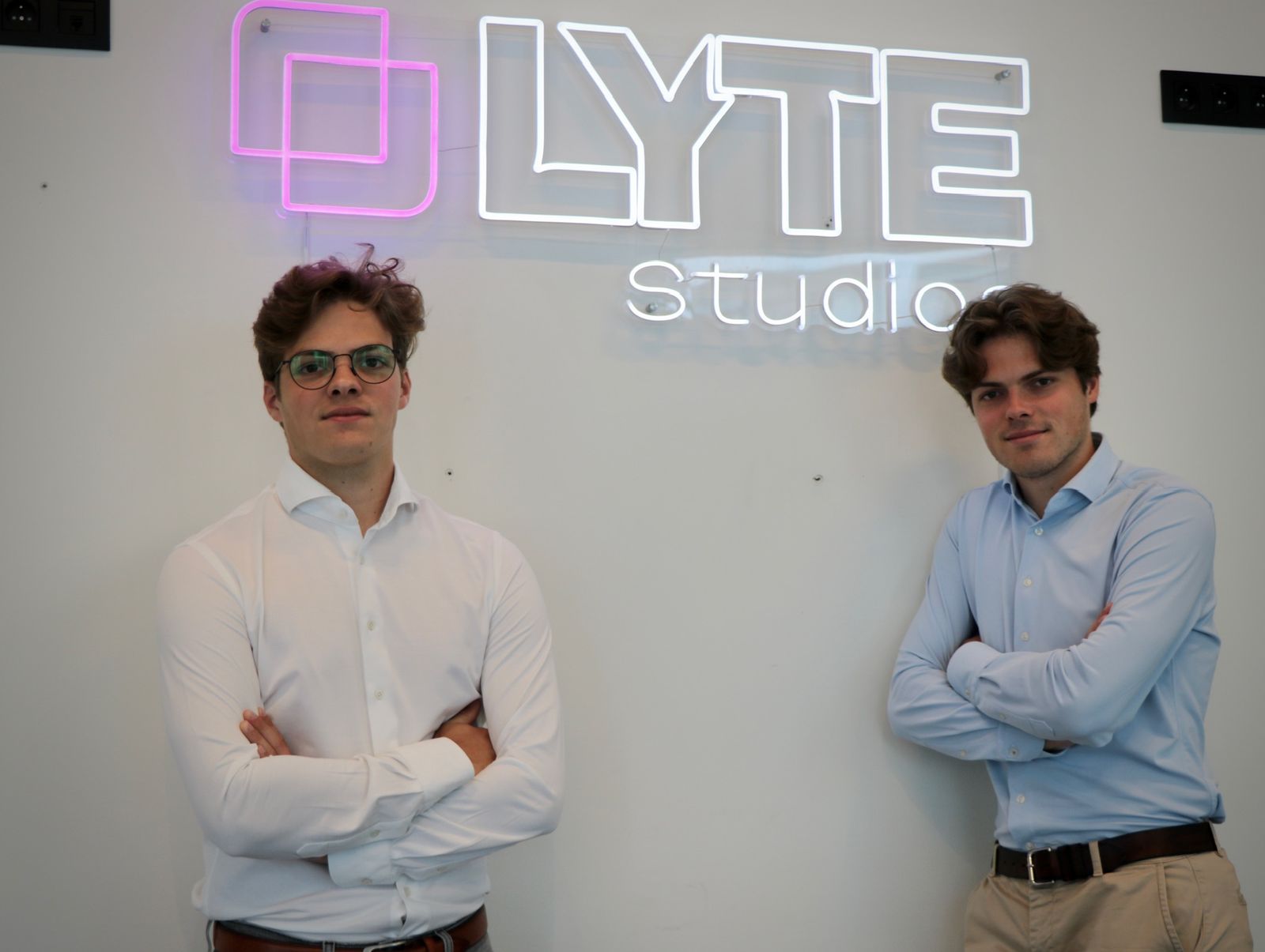 The LYTE Studios founders in the studio in Kortrijk